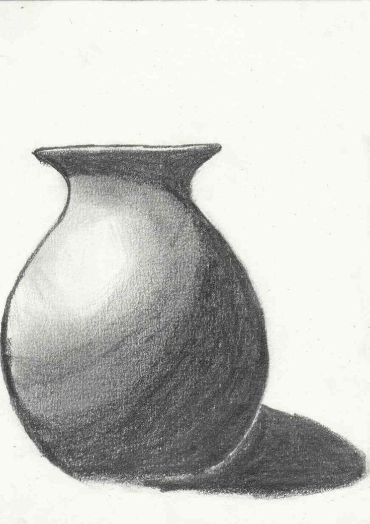 a black and white drawing of a vase