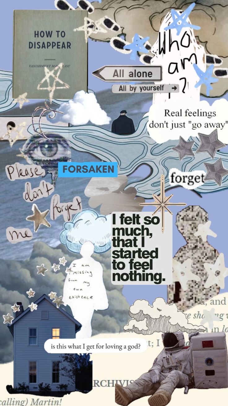 a collage of images with words and pictures on them, including an image of a man