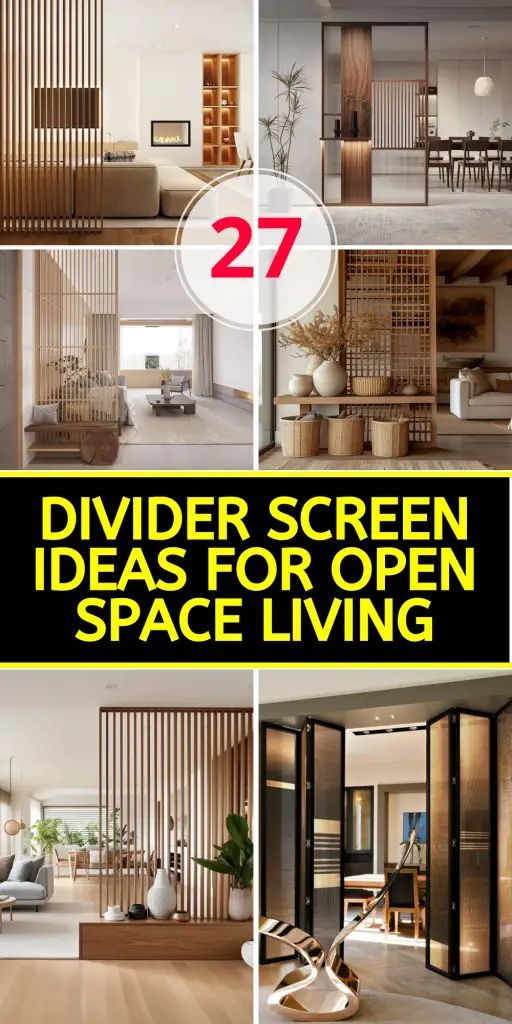 some pictures with the words divider screen ideas for open space living