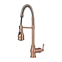 an image of a kitchen faucet that is copper