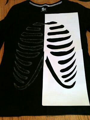 a t - shirt that has been cut out to look like a ribcage