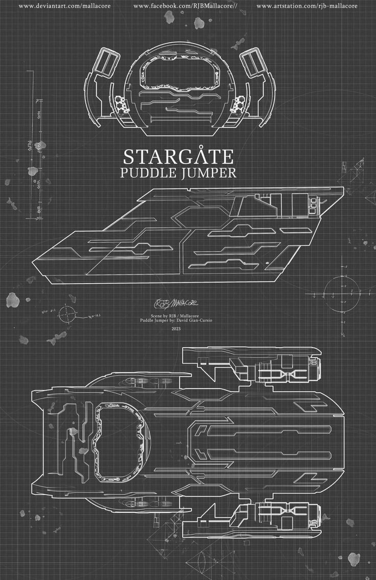 a blueprint drawing of the stargate puddle jumper