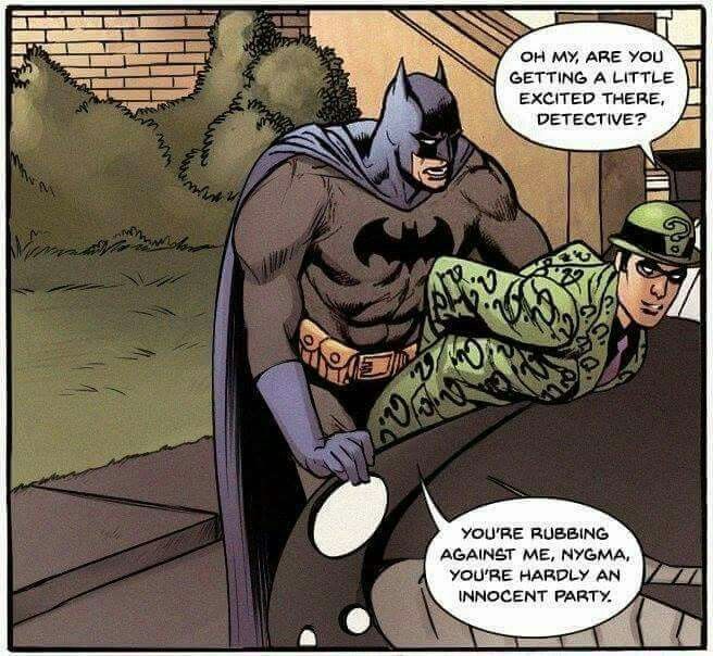 a comic strip with a batman being pushed by a soldier