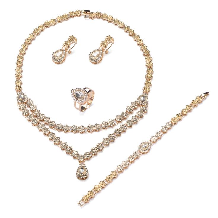 PRICES MAY VARY. [Material] Long lasting 14K gold plated + Nature Rhinestone ​[Jewelry set] 1 Necklace + 1 Ring + 1 Bracelet +1 Pair Stud Earrings Necklace length:47CM/18.9 Inch Ring size: Adjusable (50-60mm) Bracelet size:21cm/8.27 inch 4PCS PACK Jewellery 14K Gold Filled Bridesmaid Jewelry Set Necklace And Earrings Set [Material] Long Lasting 14K gold plated + Nature Rhinestone Jewelry Set for women [Package] Single independent card packaging ​[4 Jewelry set] 1 Necklace + 1 Ring + 1 Bracelet + 15 Jewelry Set, 15 Jewelry, Rhinestone Jewelry Set, Card Packaging, Bridesmaid Jewelry Sets, Necklace And Earrings Set, Set Necklace, Bridesmaid Necklace, Rhinestone Jewelry