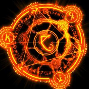 an orange glowing circle with zodiac signs on it