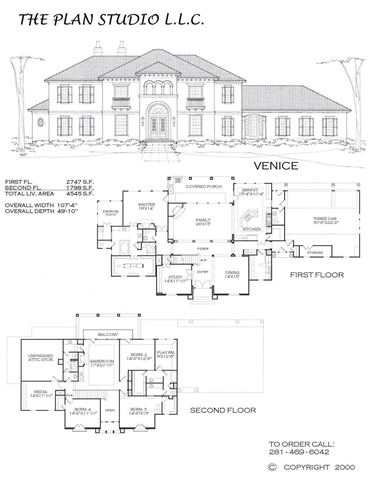 the plan and floor plans for this house