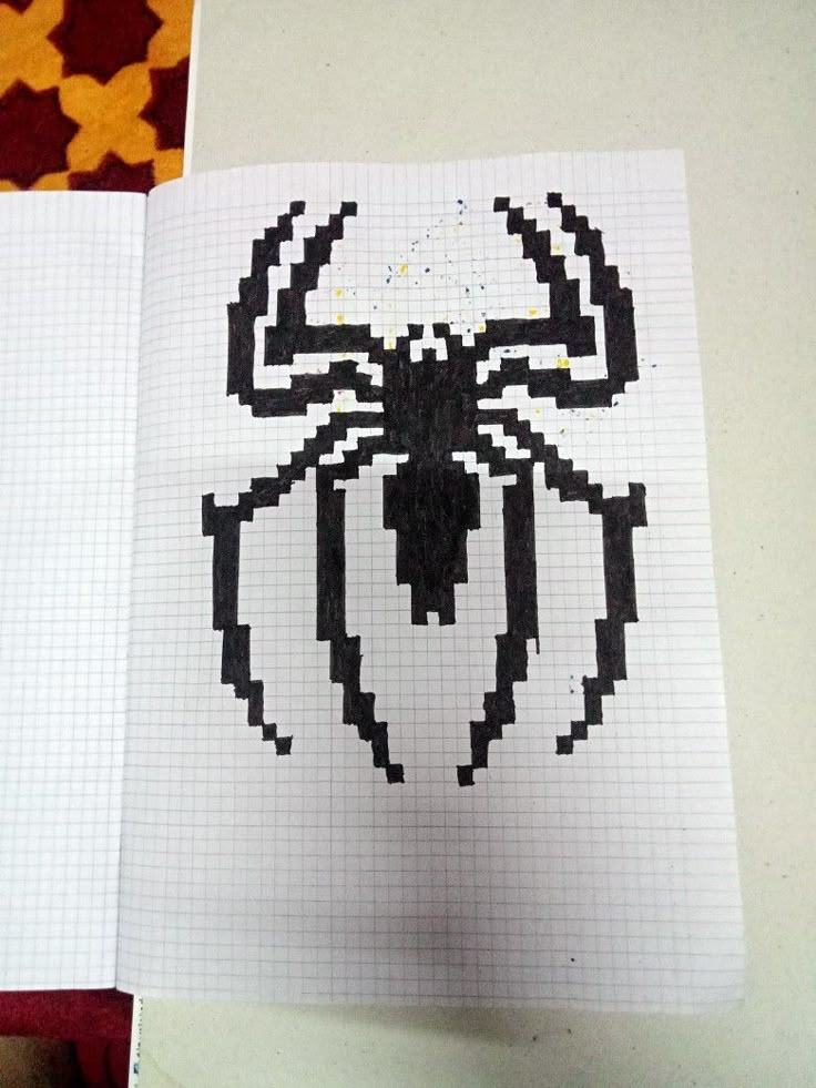 a spider drawn on top of a piece of paper