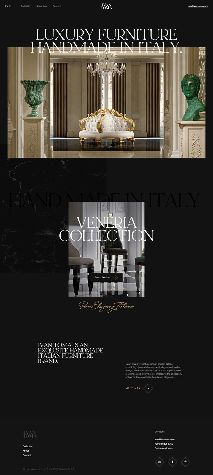 the website for luxury furniture company