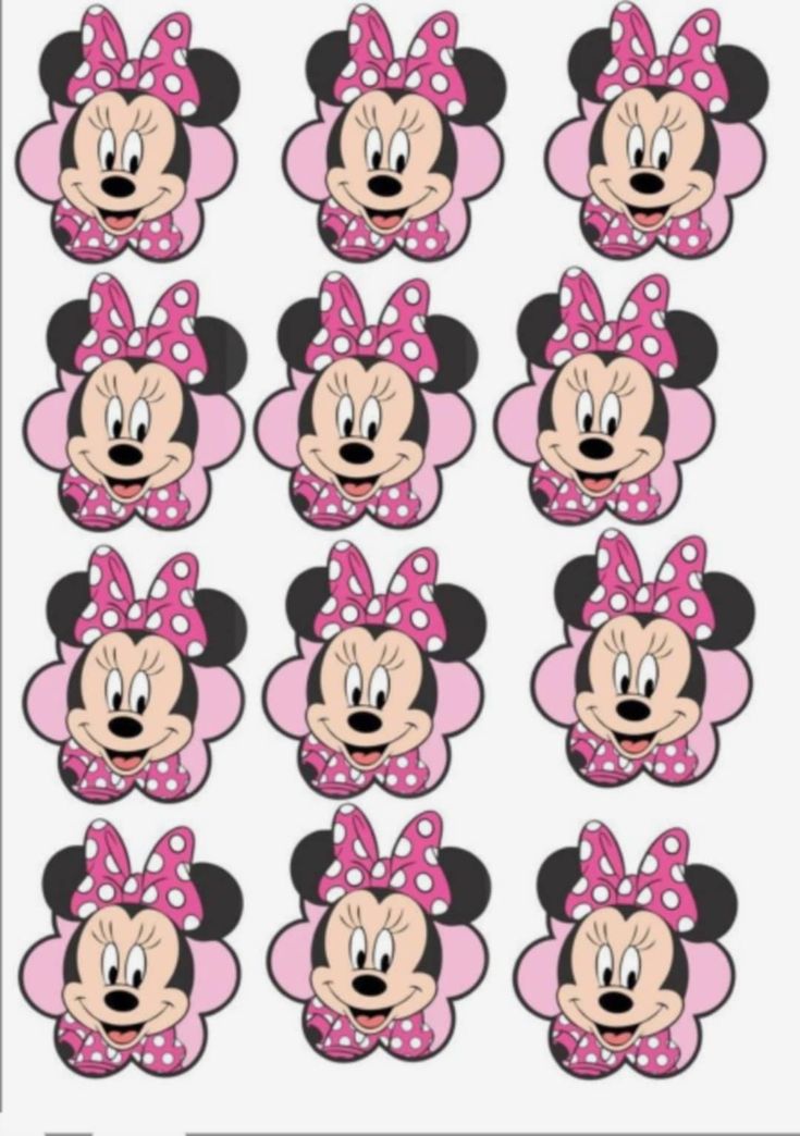 minnie mouse stickers with pink polka dots