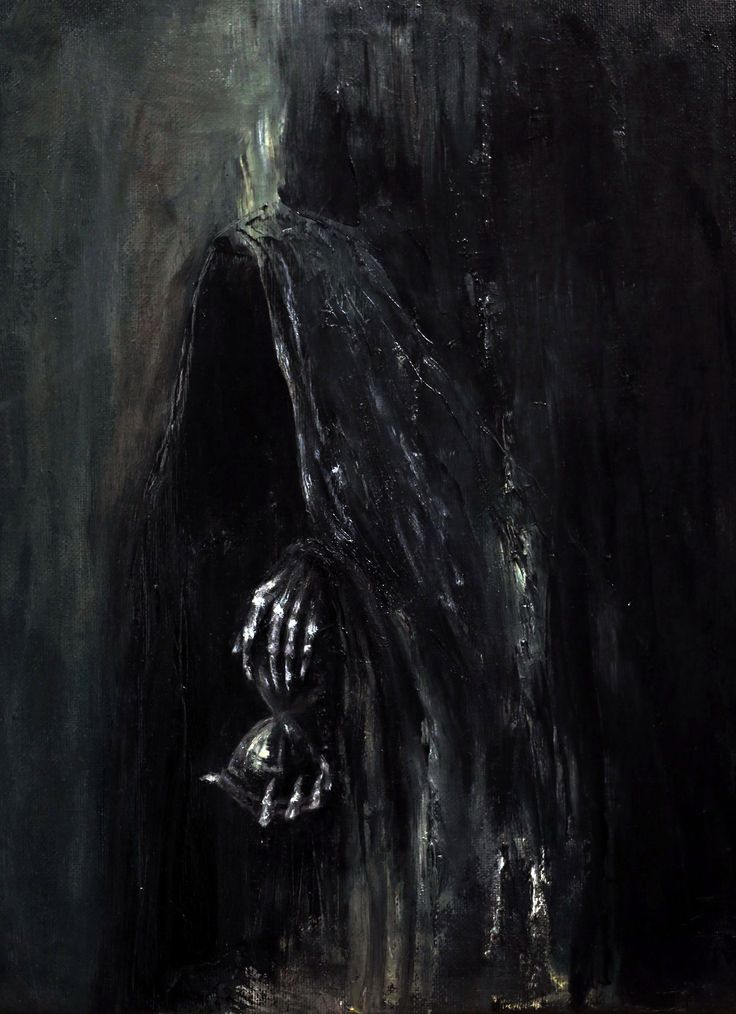 a painting of a skeleton in the dark