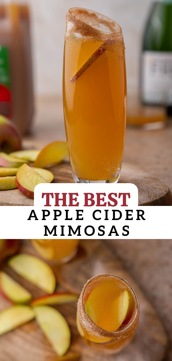 the best apple cider mimosa recipe is made with fresh apples and cinnamon