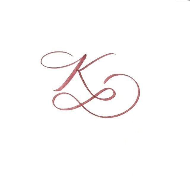 the letter k is shown in red ink