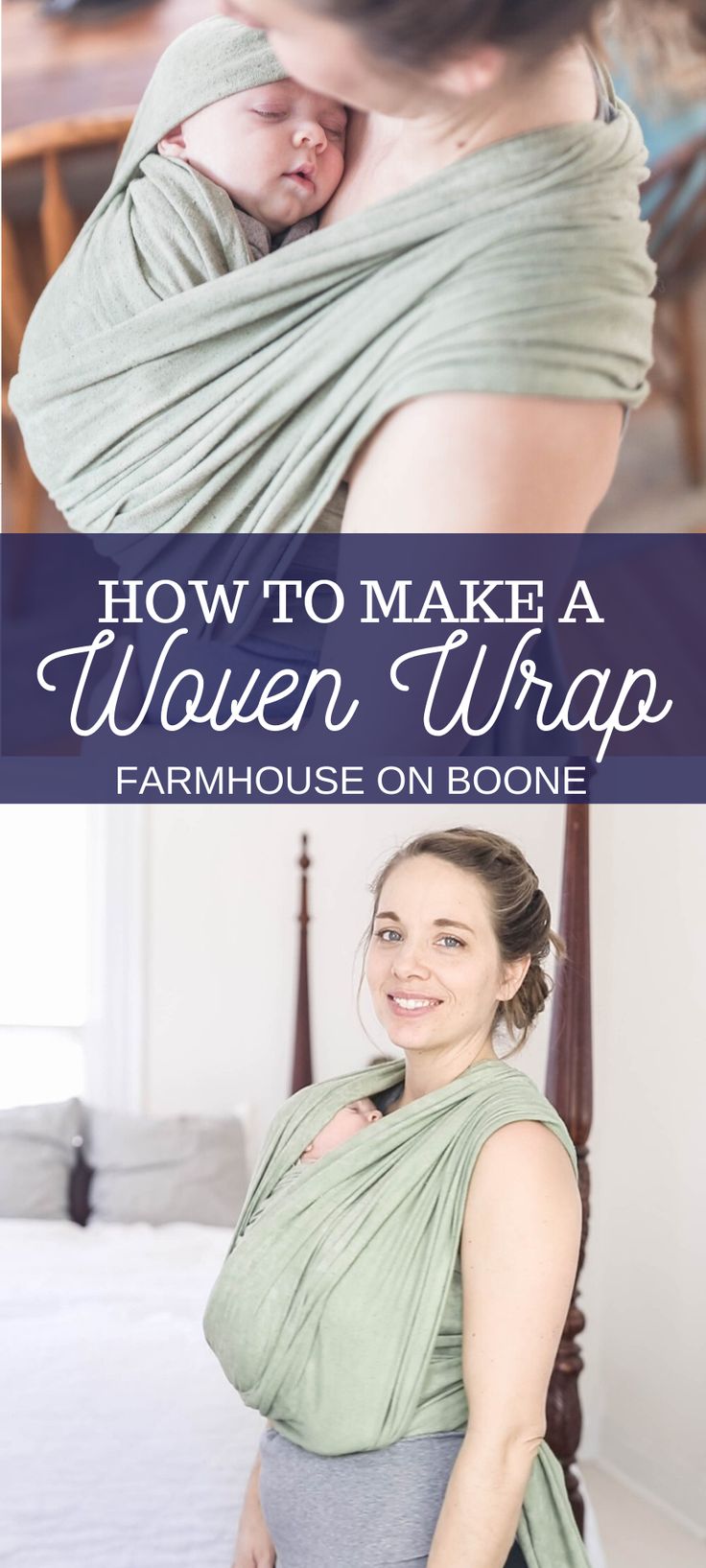 a woman holding a baby wrapped in a wrap with the words how to make a woven wrap