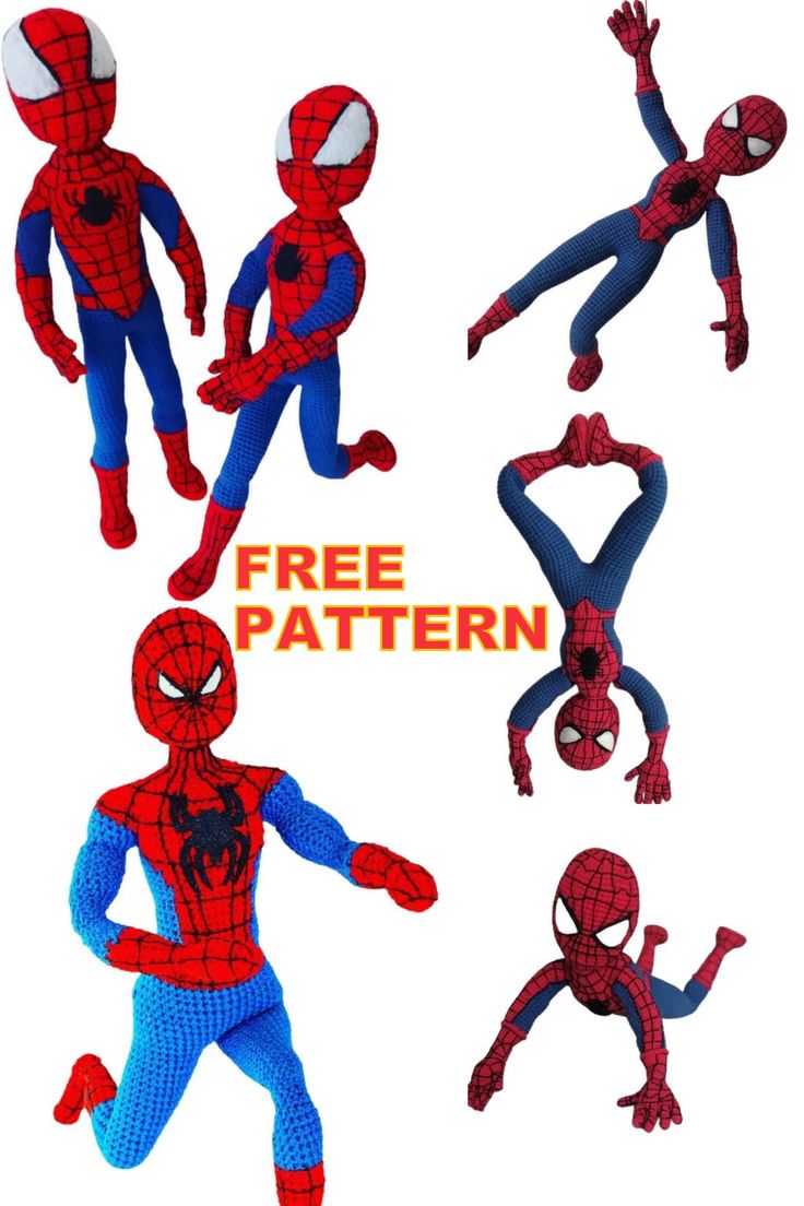 the spider - man character is posed in different poses