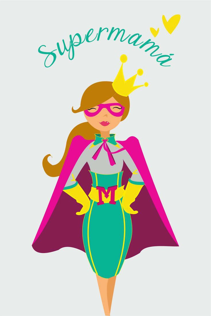 a woman in a superhero costume with a crown on her head and the words super mama written