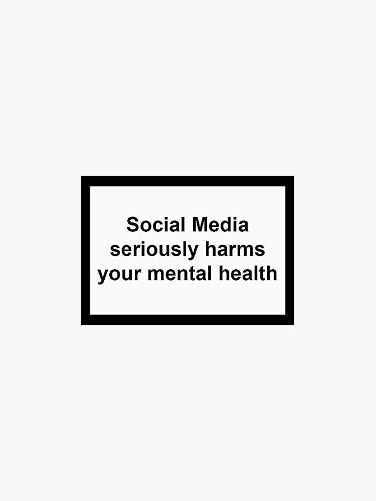 a white and black sign that says social media seriously harms your mental health on it