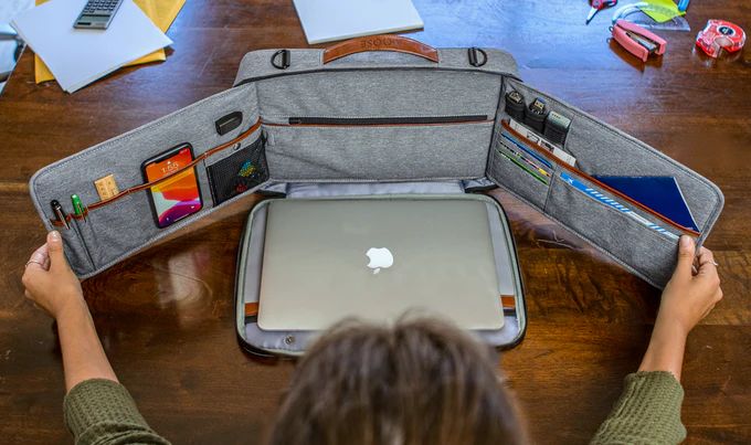 Moose Designs || Multi-Functional Workstation Bag by The Moose Designs — Kickstarter Portable Workstation, Doll Closet, Tech Bag, Cell Phone Pouch, Back Bag, Purse Organization, Phone Pouch, One Bag, Laptop Accessories