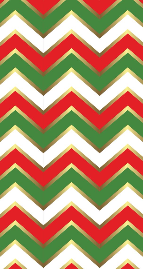 a chevroned pattern with red, green and white stripes