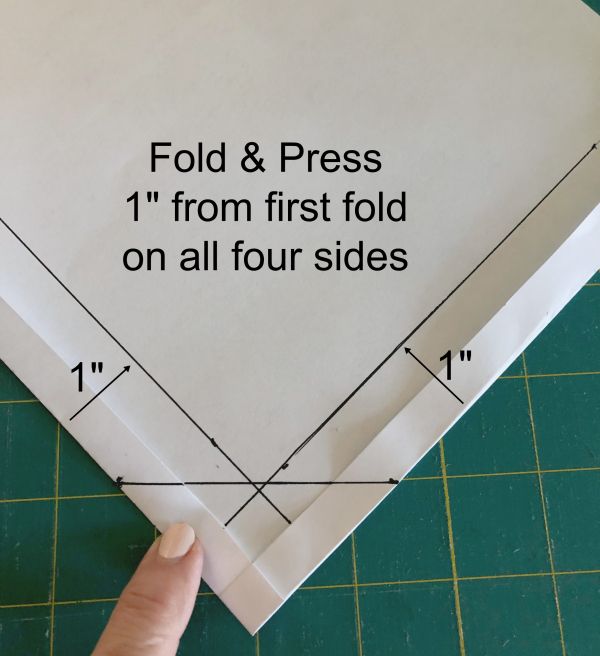 a hand is pointing at a folded piece of paper