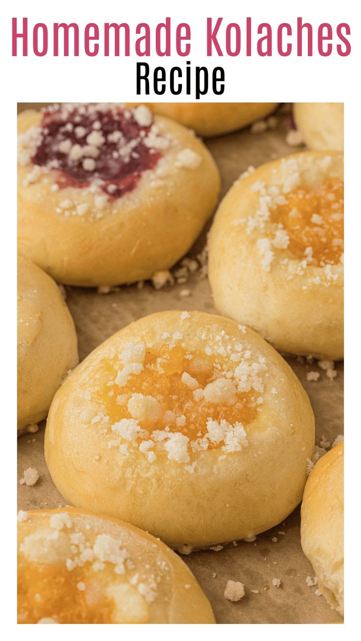 homemade kolaches recipe with text overlay