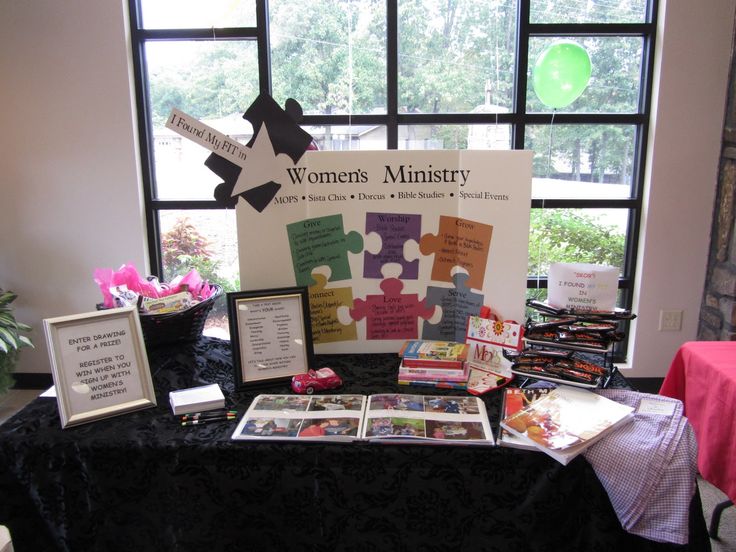 the table is set up for women's ministerry to discuss their roles in the organization