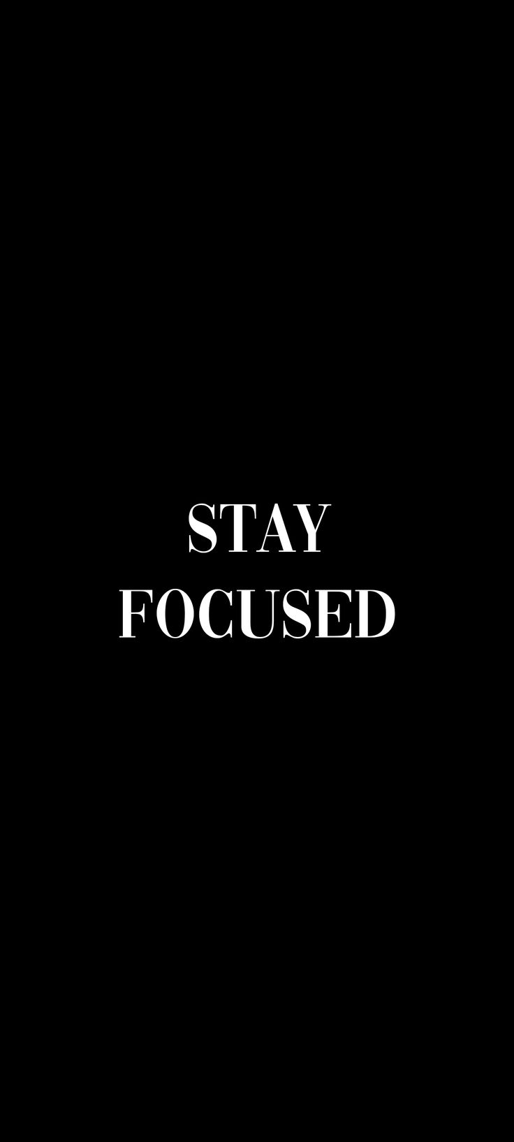 the words stay focused are written in white on a black background