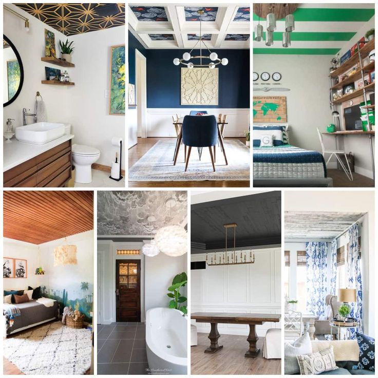 a collage of photos showing different rooms