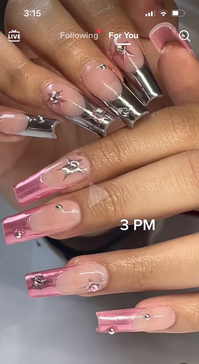 Stilleto Aura Nails, Doja Cat Nails Ideas, Suki Fast And Furious Nails, Acyrilics Nails Ideas, Kali Uchis Nail Ideas, Kali Uchis Nails, Aesthetic Nails Y2k, Recipe Breakfast Casserole, Nail Ideas Long