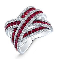 White Gold Ruby Ring, Ruby Diamond Ring, Colored Stone Rings, Ruby Diamond Rings, Bangles Jewelry Designs, Ruby Jewelry, Ruby Diamond, Diamond Band, Bangles Jewelry