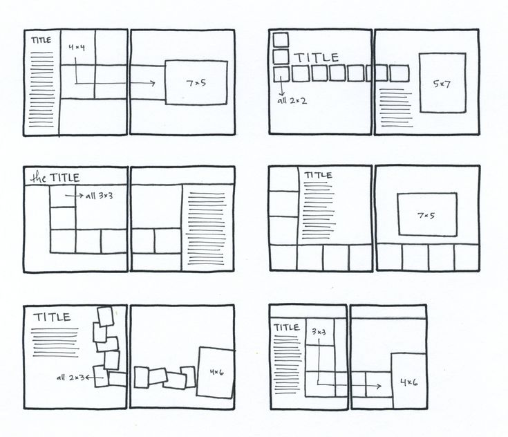 four different layouts are shown in this drawing