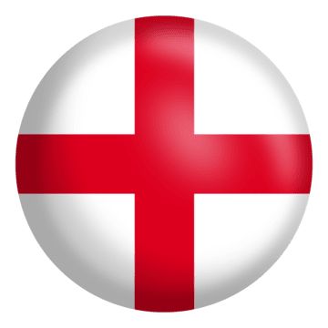 the flag of england on a white ball ornament is shown in red and white