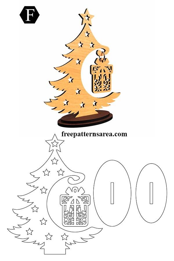 a christmas tree cut out with the numbers 0 to 10 on it and an ornament