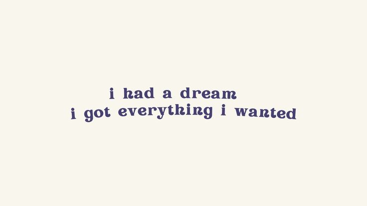 the words i had a dream, i got everything i wanted to know about it