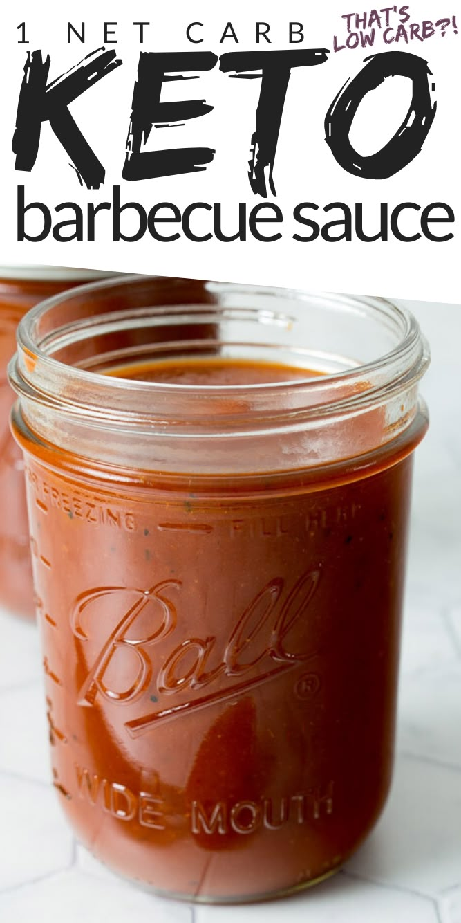 two jars filled with keto barbecue sauce sitting on top of a white tile floor