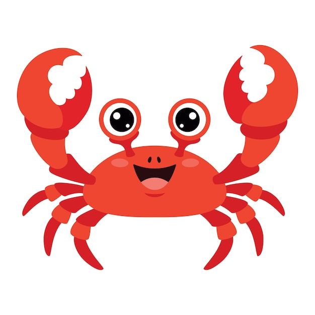 a red crab with big eyes on it's face