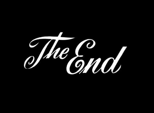 the end logo on a black background