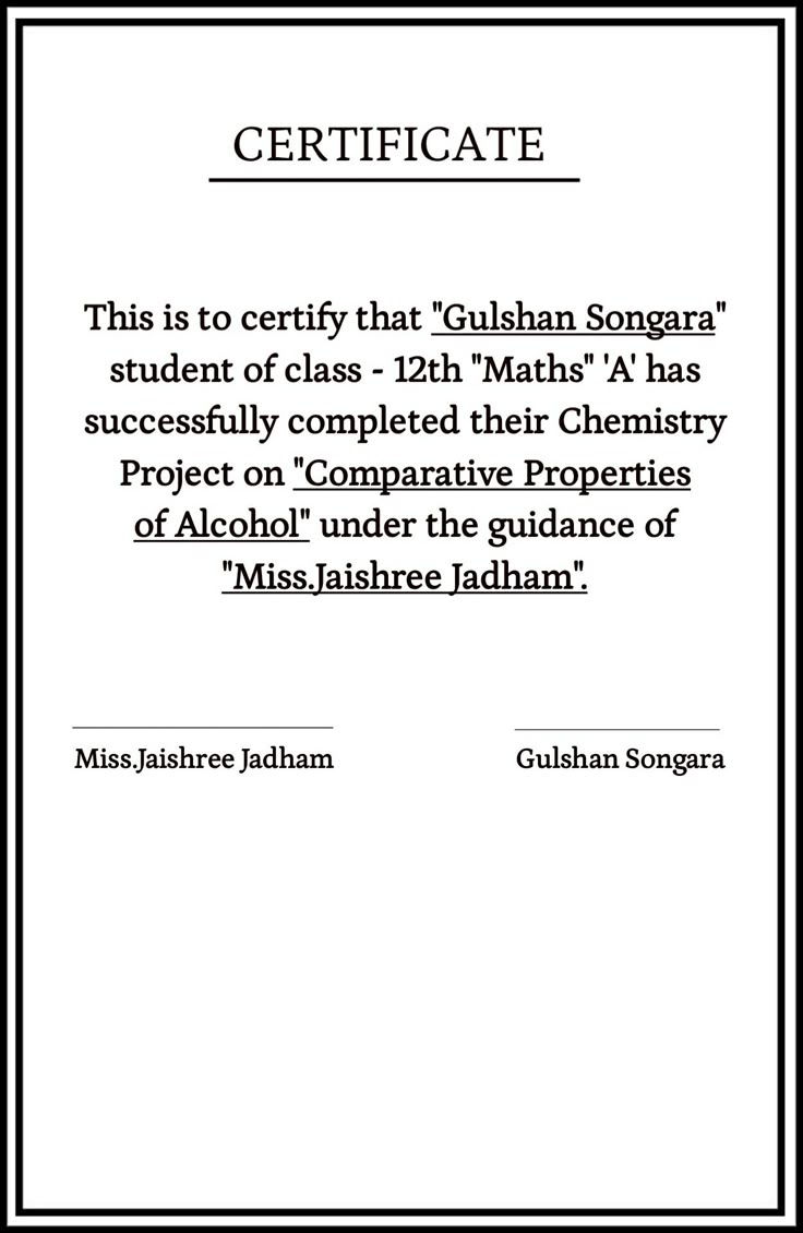 an award certificate with the words,'this is to certify that ghushan songra student class - 12th maths has successfully completed their