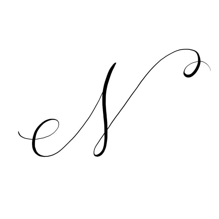 the letter n is written in cursive writing