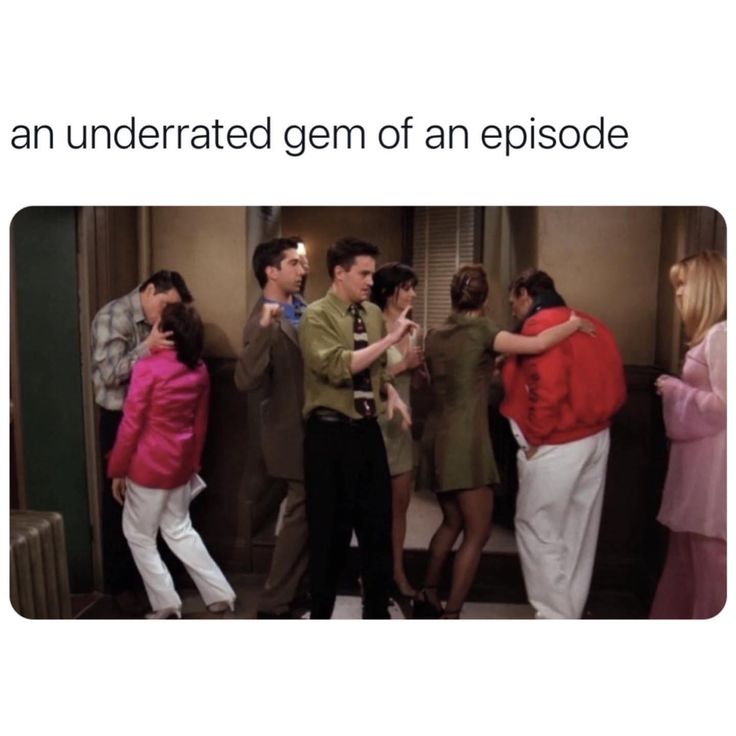 an image of people standing around talking to each other with the caption that reads, an underrated germ of an episode