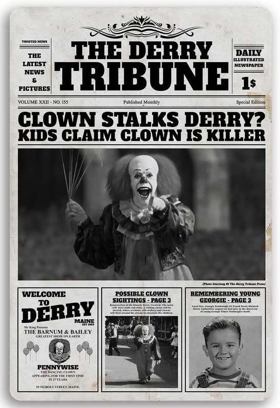 an old newspaper with clowns on it and the caption's page below