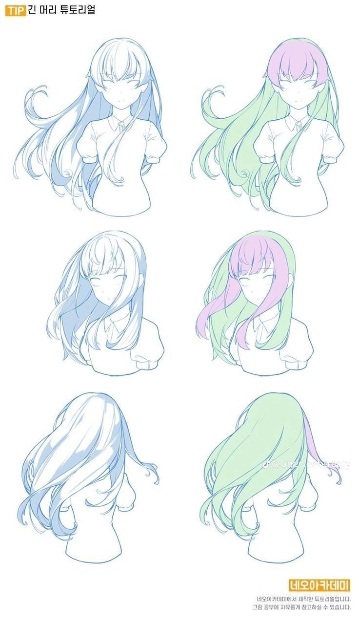 some anime hair styles with different colors and shapes for each character in the video game