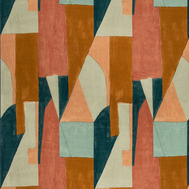 Modern abstract geometric design featuring earth tones in layered composition. Fabric Houses, Kelly Wearstler, Wallpaper Calculator, Pierre Frey, Pattern Inspiration, Acoustic Panels, Designers Guild, Color Inspo, Wall Deco