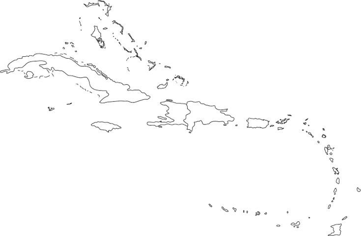 an outline map of the country of cuba