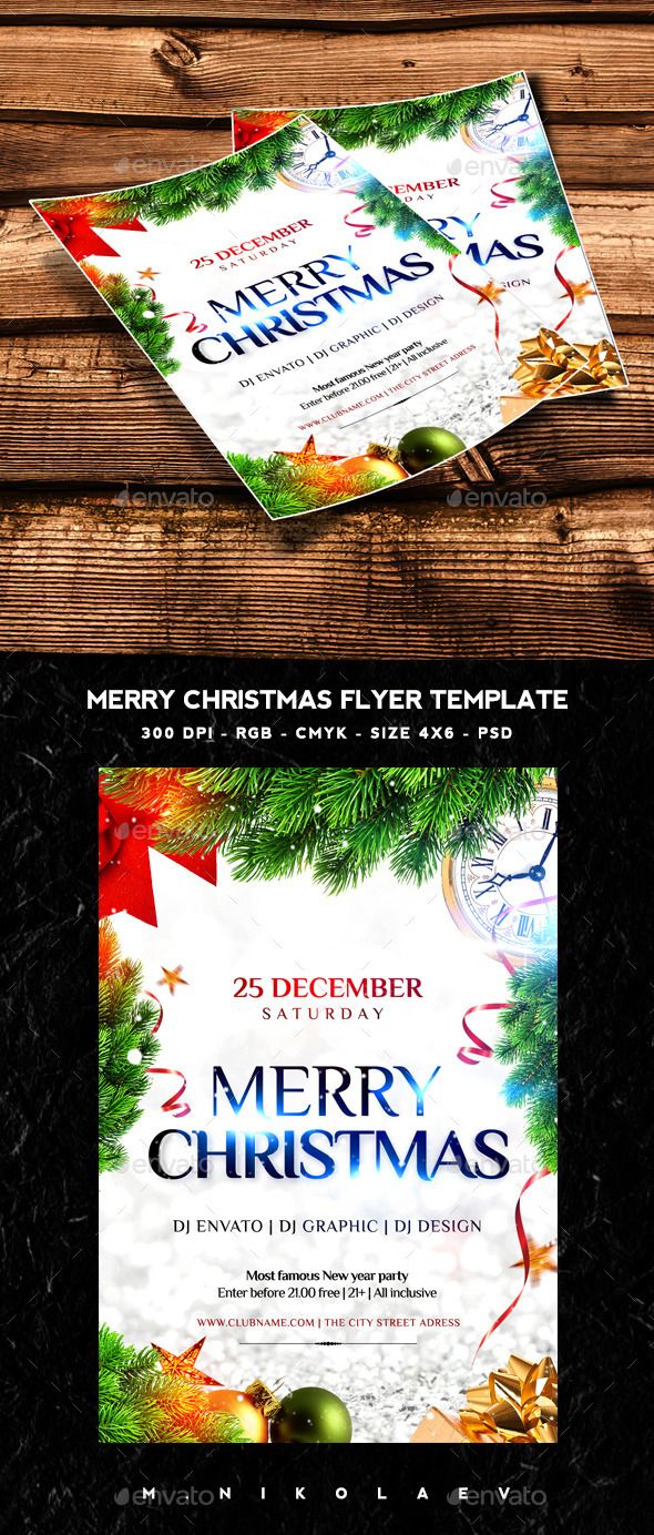 christmas flyer and cover design templates with pine branches on wooden background - holidays events