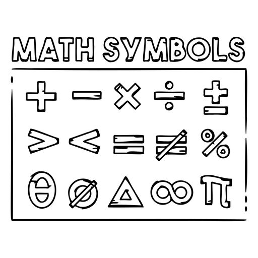 a black and white image with the words math symbols written in cursive writing