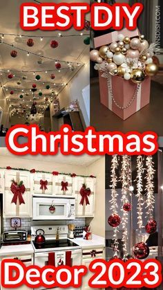 christmas decorations are featured in this collage with the words best diy christmas decor