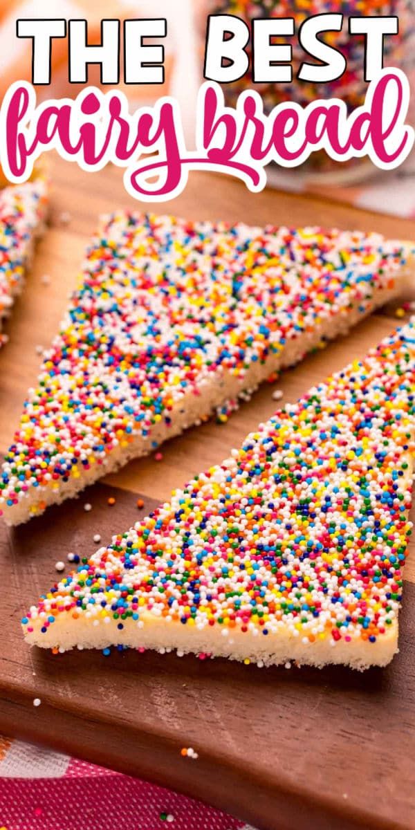 the best fairy bread with sprinkles on a cutting board