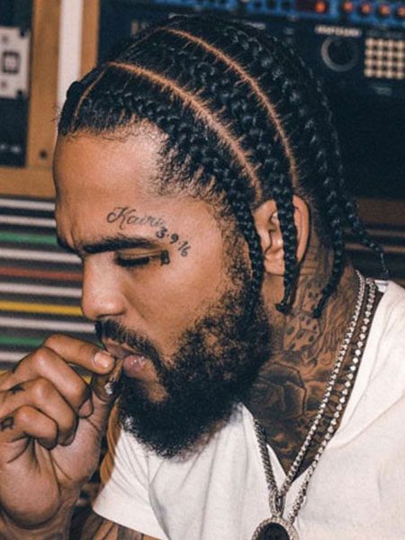 20 Badass Cornrow Hairstyles for Men in 2021 - The Trend Spotter Jim Jones Braids, Best Braid Styles For Men, 4 Braids Men Hairstyle, Mens Protective Styles, Middle Part Braids Men, Side Braids Men, 6 Braids Men, Black Men Braids Hairstyles Cornrows, Side Cornrows Men