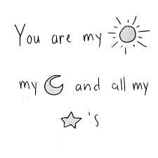 a drawing with the words you are my and all my stars