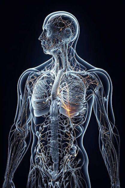 an x - ray image of the human body